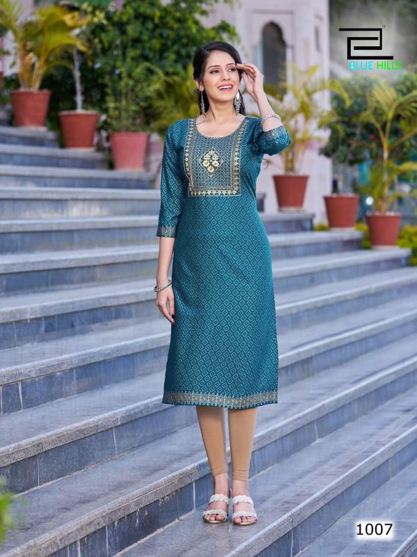 Blue Hills Freddy Plus Size Rayon Designer Kurti Collection